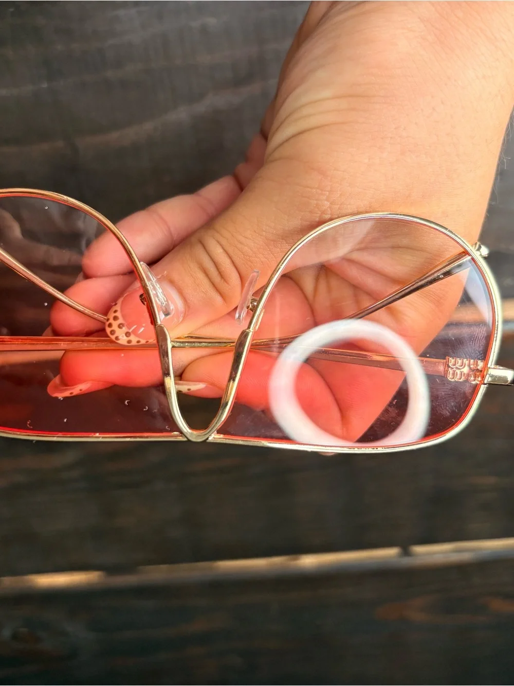 Women's Gradient Aviator Sunglasses - Pink Lenses